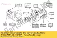 87512MCF640, Honda, etiqueta, acessórios e carregamento honda vtr 1000 2000 2001, Novo