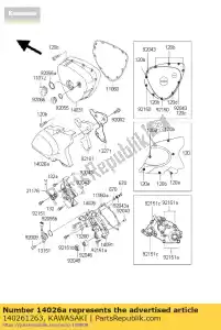 Kawasaki 140261263 cover-chain - Bottom side