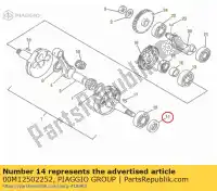 00M12502252, Piaggio Group, paraolio (43g) derbi gilera gpr sc 125 2004 2006 2007 2008 2009 2010 2011 2012 2013 2014 2015, Nuovo