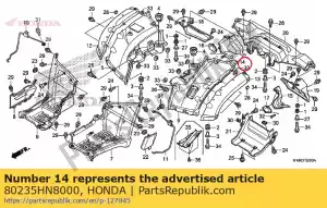 Honda 80235HN8000 protetor, r. luz traseira c - Lado inferior