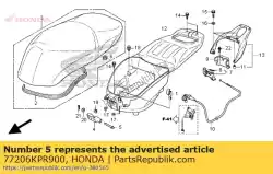 Here you can order the pin, seat hinge from Honda, with part number 77206KPR900: