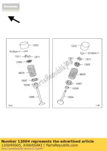 kawasaki 120040005 valve-intake zr750-j1h - Bottom side