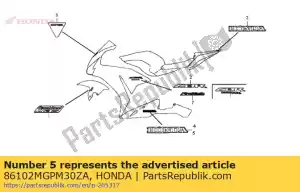 Honda 86102MGPM30ZA marca, honda * type3 * - Lado inferior