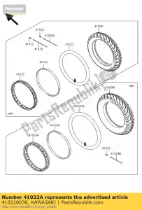 kawasaki 410220036 tube-tire,rr,120/80-14(d klx12 - Bottom side