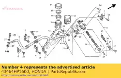 Aqui você pode pedir o braçadeira b, rr. Mangueira do freio em Honda , com o número da peça 43464HP1600: