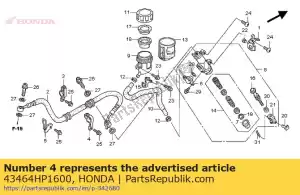 Honda 43464HP1600 braçadeira b, rr. mangueira do freio - Lado inferior