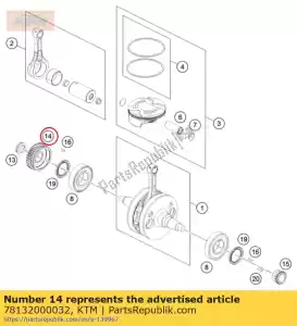 ktm 78132000032 engranaje primario - Lado inferior