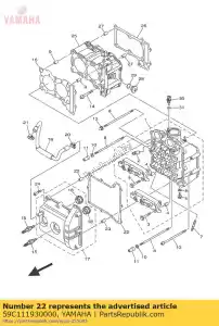 yamaha 59C111930000 junta, tampa da cabeça 1 - Lado inferior