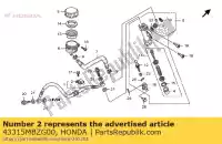 43315MBZG00, Honda, morsetto, tubo flessibile del freno honda cb 600 1300 2002 2003 2005 2007 2008 2009, Nuovo