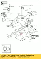 702A06850, Kawasaki, tubo de goma, 6x850 zx636-b1h kawasaki  zx 600 636 2003 2004 2005 2006 2007 2008 2009 2010 2011 2012 2013 2014 2015 2016 2017 2018 2019 2021, Nuevo