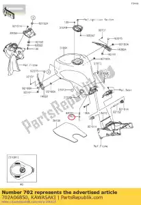 kawasaki 702A06850 binnenrubber, 6x850 zx636-b1h - Onderkant