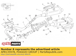 Aprilia AP8135978, Uitlaatpijpen deksel, OEM: Aprilia AP8135978