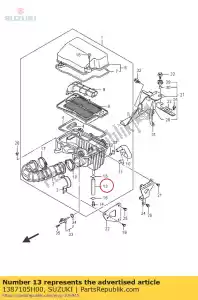 suzuki 1387105H00 tubo, dreno - Lado inferior