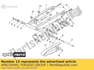 aprilia AP8230440 chain plate - Upper side