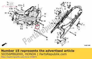 honda 50356MBG000 kraag, motorhanger - Onderkant