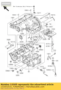 Kawasaki 131831531 plate,breather - Bottom side