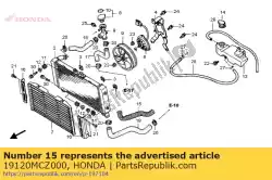 Aqui você pode pedir o protetor, mangueira do radiador em Honda , com o número da peça 19120MCZ000: