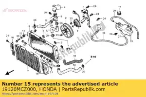 Honda 19120MCZ000 protetor, mangueira do radiador - Lado inferior