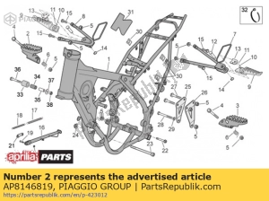 aprilia AP8146819 rh foot rests - Bottom side