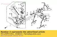 45125MY3781, Honda, tuyau comp., fr. frein (b) honda st 1100 1992 1993 1994 1995, Nouveau