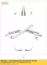 Tutaj możesz zamówić zestaw naklejek rc8 r white 2013 od KTM , z numerem części 69308099200: