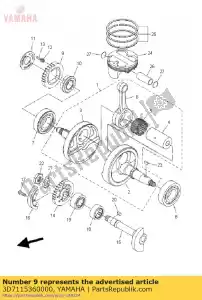 yamaha 3D7115360000 engranaje, conducir - Lado inferior