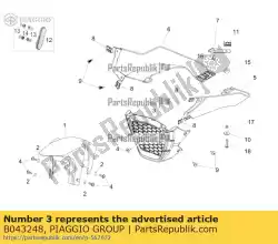 Ici, vous pouvez commander le pilier auprès de Piaggio Group , avec le numéro de pièce B043248: