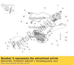 Aprilia B043248, Filar, OEM: Aprilia B043248