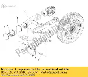 Piaggio Group 887519 rubber bellows - Bottom side