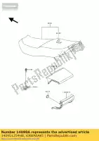 140901254H8, Kawasaki, cubierta, cola, upp, ébano zx600-e1 kawasaki zz r zzr 600 1993 1994 1995 1996 1997 1998 2006, Nuevo