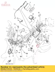 yamaha B908259030 conjunto de chicote de fios - Lado inferior