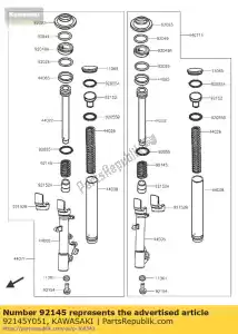 Kawasaki 92145Y051 spring,rebound - Bottom side