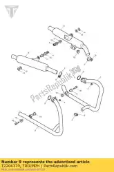 Here you can order the silencer exhaust r from Triumph, with part number T2206370: