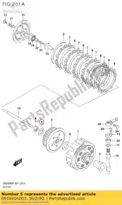 Suzuki 0916916003 arruela, trava - Lado inferior