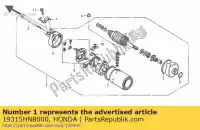 19315HN8000, Honda, clip, tuyau honda trx650fa fourtrax rincon 650 , Nouveau