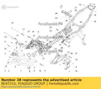 B045316, Piaggio Group, Wspornik pomocniczy aprilia  caponord zd4vk000, zd4vka, zd4vk001, zd4vka01 zd4vkb000, zd4vkb001, zd4vkb003, zd4vkb00x, zd4vkb009 zd4vku00 1200 2013 2014 2015 2016 2017, Nowy