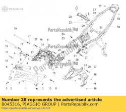 Aprilia B045316, Staffa di supporto, OEM: Aprilia B045316