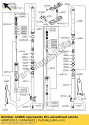 Here you can order the bushing-front fork,slide kx250 from Kawasaki, with part number 440650016: