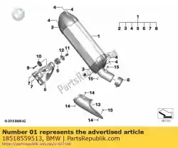 Here you can order the rear muffler from BMW, with part number 18518559513: