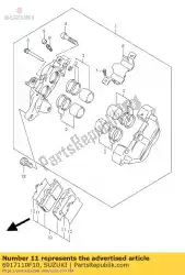 Here you can order the shim,pad from Suzuki, with part number 6917110F10: