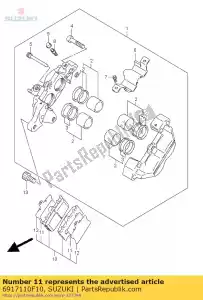 suzuki 6917110F10 shim,pad - Bottom side