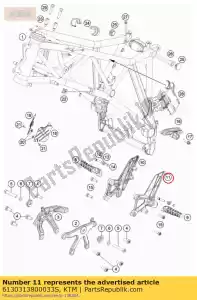ktm 6130313800033S voetsteunplaat fr. l / s - Onderkant