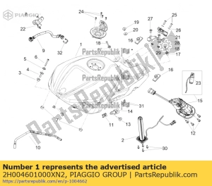 aprilia 2H004601000XN2 serbatoio benz. vern. con dec. 21 - Lado inferior