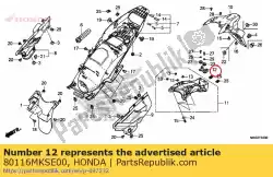 Aquí puede pedir luz de licencia brkt de Honda , con el número de pieza 80116MKSE00: