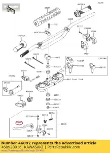 Kawasaki 460920016 lever-grip,clutch - Bottom side