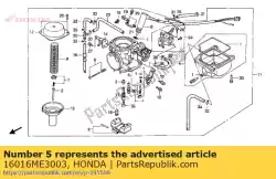 schroeven set van Honda, met onderdeel nummer 16016ME3003, bestel je hier online: