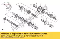 23451MEG000, Honda, engrenagem, terceiro eixo principal (23t) honda vt 750 2004 2005 2006 2007 2008 2009 2010 2011 2012 2013, Novo