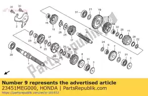 honda 23451MEG000 gear, mainshaft third (23t) - Bottom side