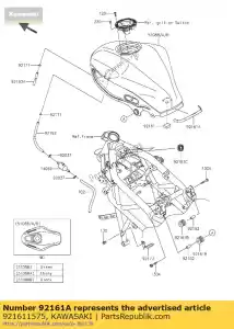 kawasaki 921611575 damper,10x220x2 bx250aef - Bottom side