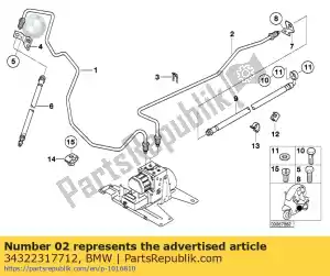 Bmw 34322317712 brake line, rear brake - Right side